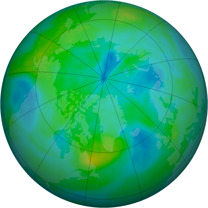 Arctic ozone map for 10 September 2013